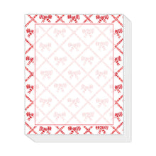 Load image into Gallery viewer, Lauren Dunn Green and White Striped Bow Notepad Duo
