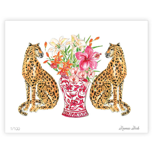Handpainted Cheetahs Art Print