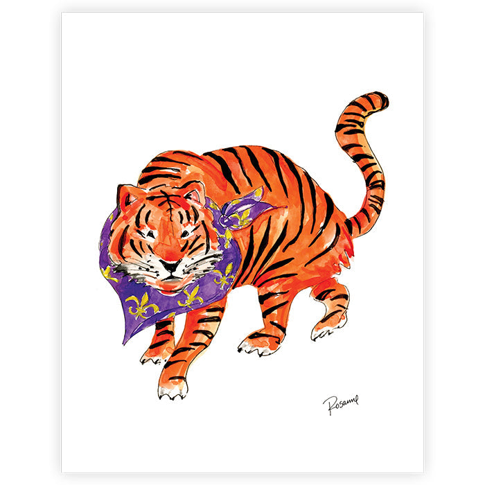 Purple & Gold Tiger Art Print