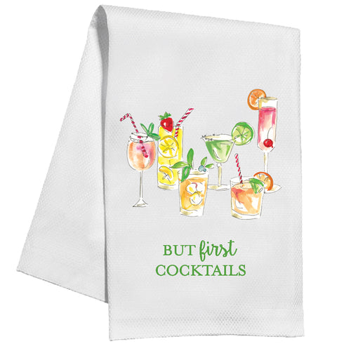 But First Cocktails Kitchen Towel