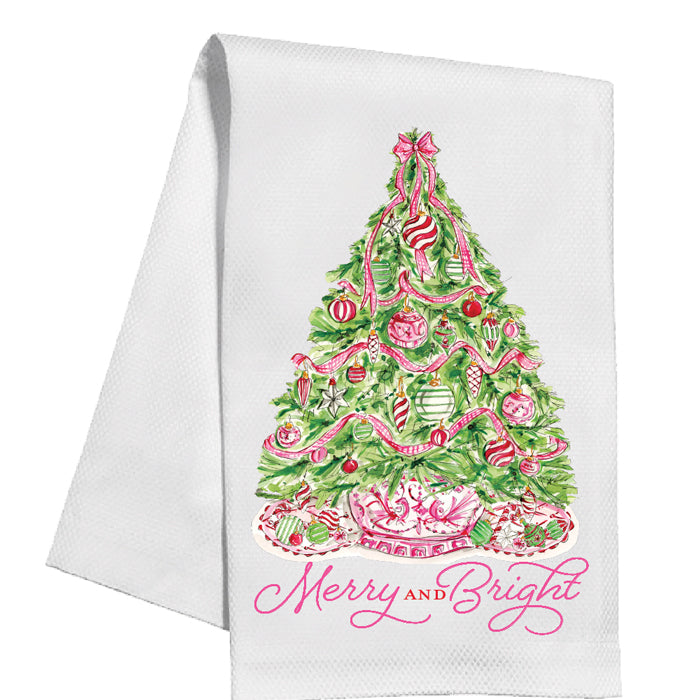 Pink Peppermint Tree Kitchen Towel RosanneBECK Collections