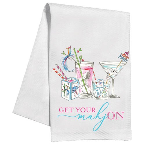 Get Your Mahj On Cocktails Kitchen Towel