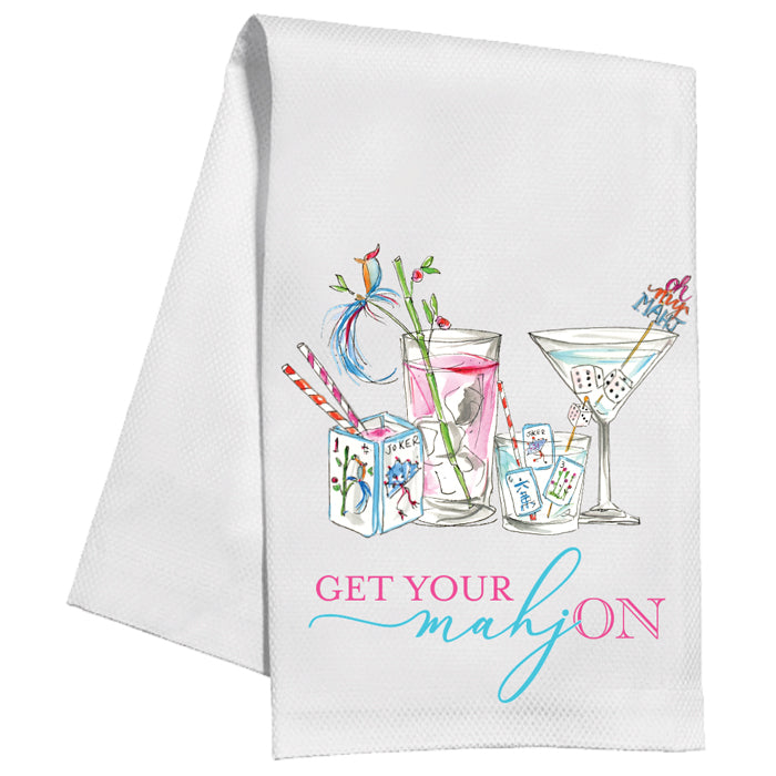 Get Your Mahj On Cocktails Kitchen Towel