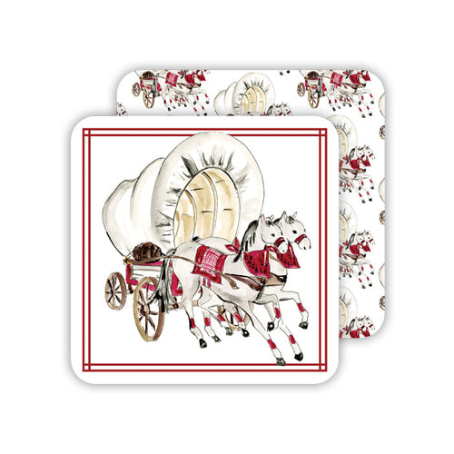 Horse & Wagon Paper Coasters