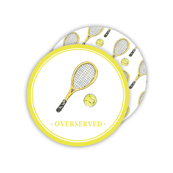 Overserved Tennis Paper Coasters