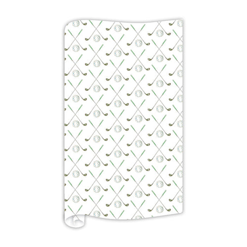 Crossed Golf Clubs Gift Wrap