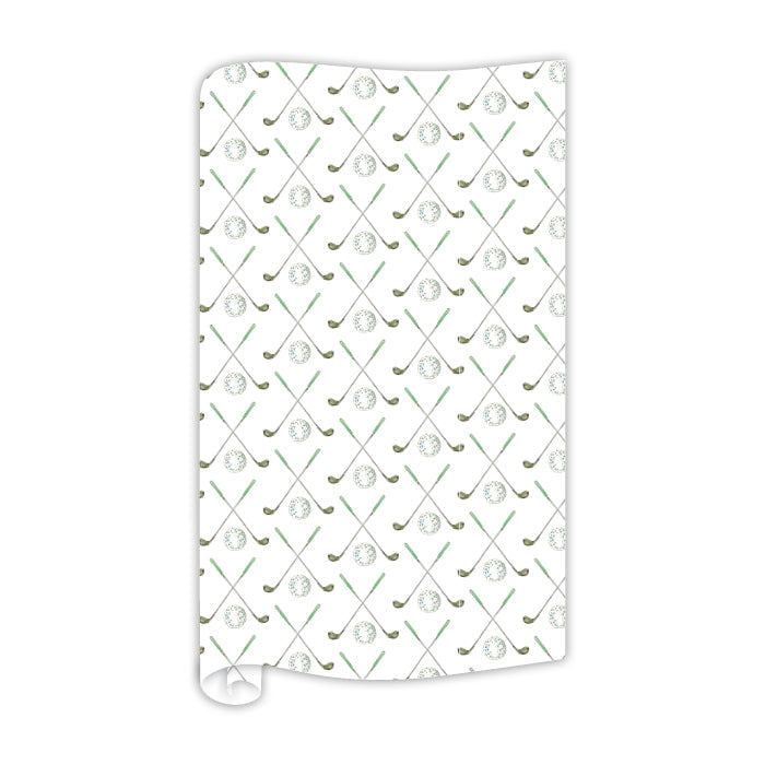 Crossed Golf Clubs Gift Wrap