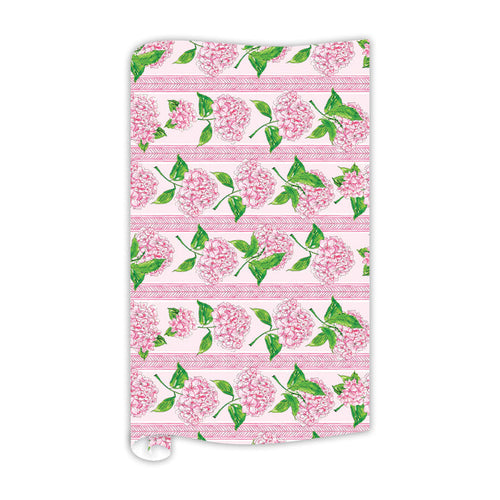 Pink Hydrangea Stripe Gift Wrap