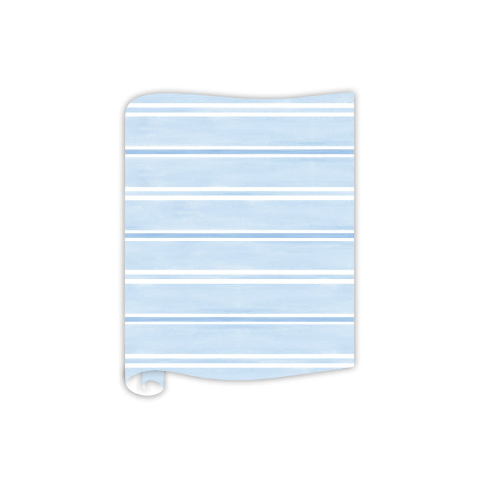 Watercolor Stripes French Blue Table Runner