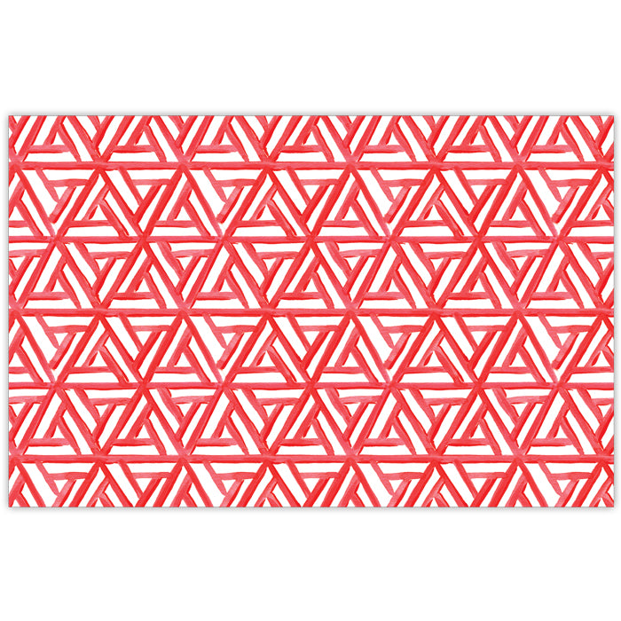 Handpainted Lattice Red Placemats