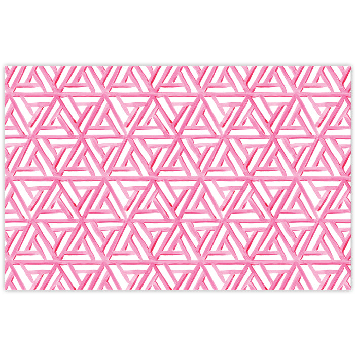 Handpainted Lattice Pink Placemats