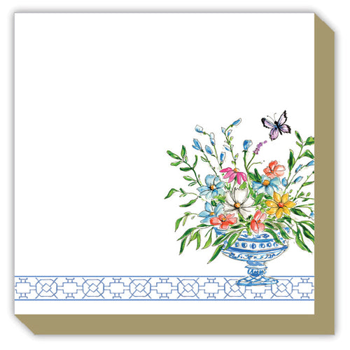 Blue Wonderland Floral Arrangement Luxe Notepad