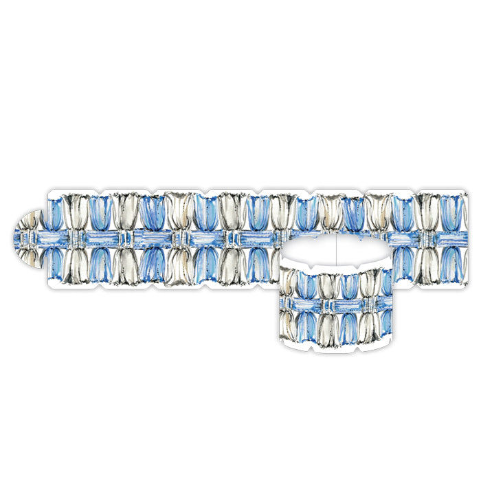 Blue and White Tassels Napkin Ring