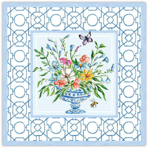 Blue Floral Arrangement Square Placemats