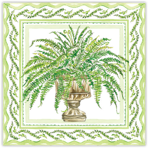 Green Fern Urn Square Placemat