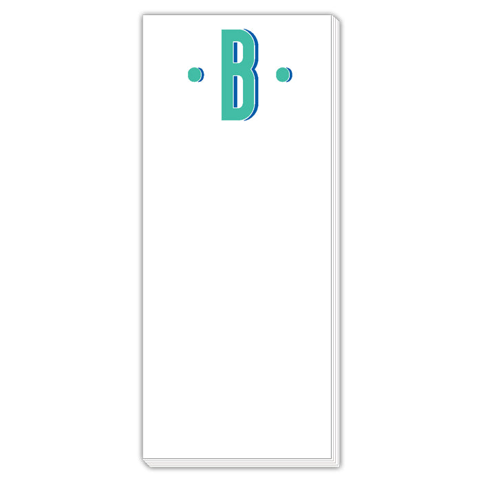Color Block Monogram B Skinny Notepad