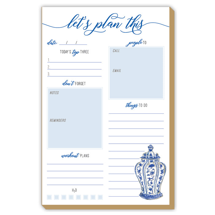 Let's Plan This Blue Urn Luxe Large Pad