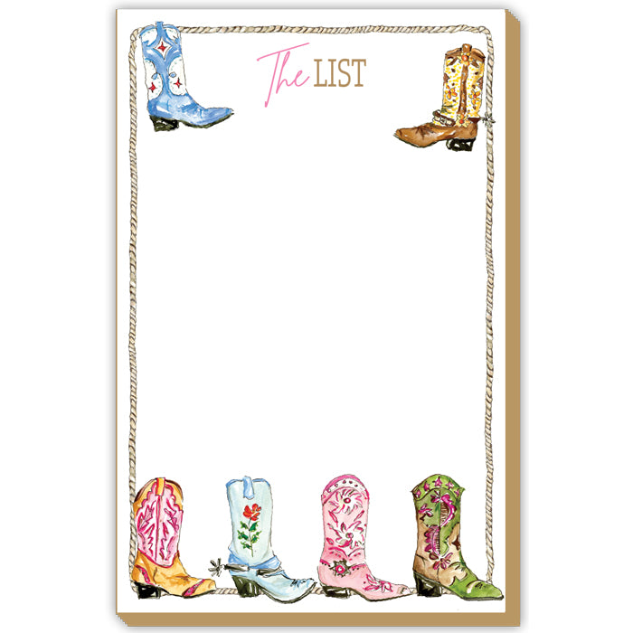 Watercolor Western Boots Luxe Large Pad