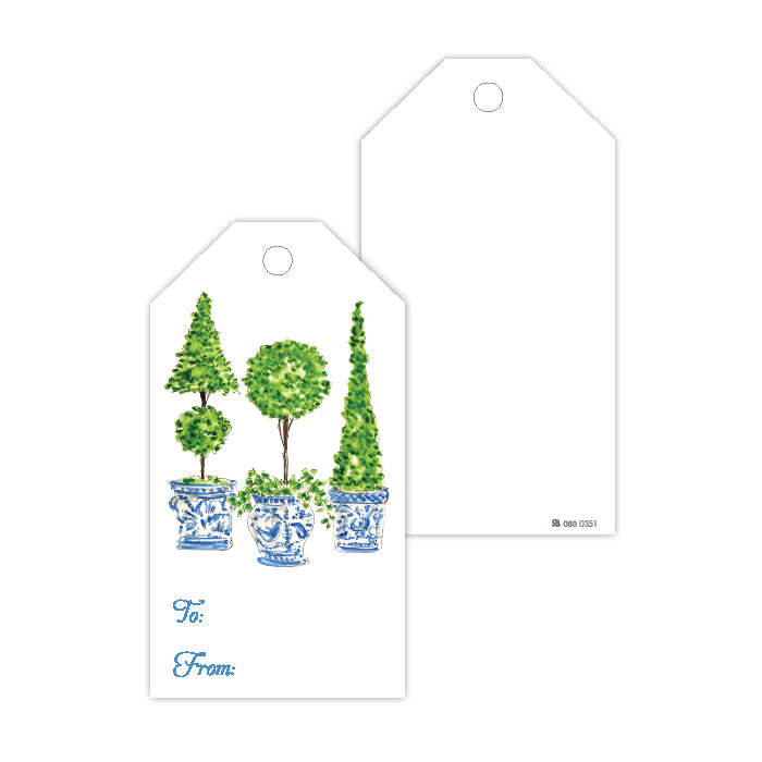 Handpainted Topiary Trio 2 Gift Tags