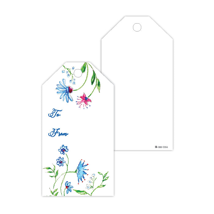 Mixed Floral Blue Gift Tags