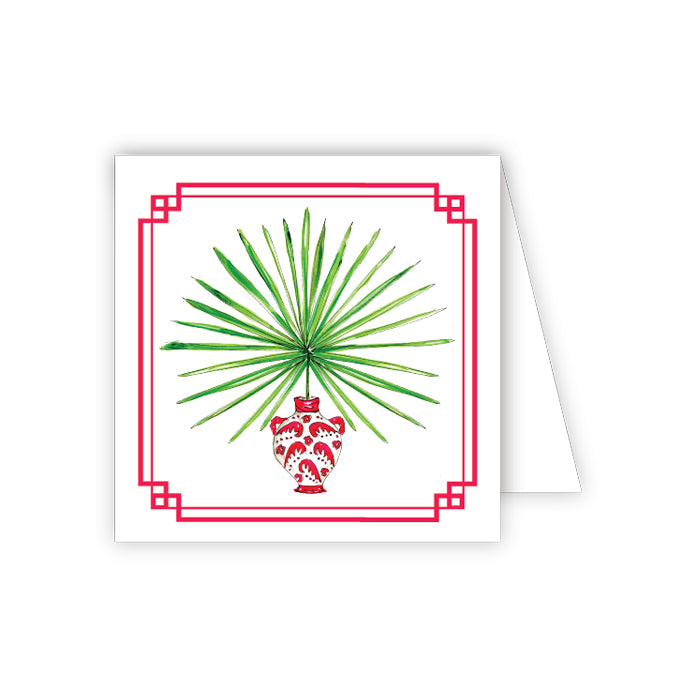 Handpainted Potted Palm-Pink Enclosure Card