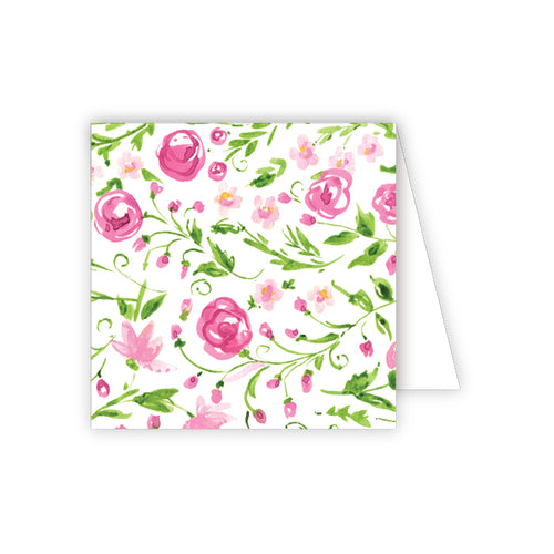 Pink and Green Floral Enclosure Card
