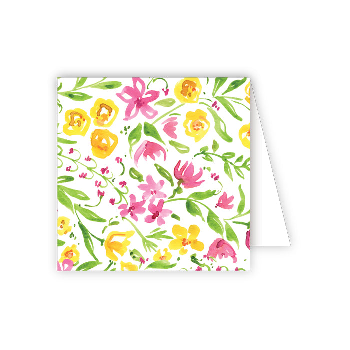 Pink and Yellow Floral Enclosure Card
