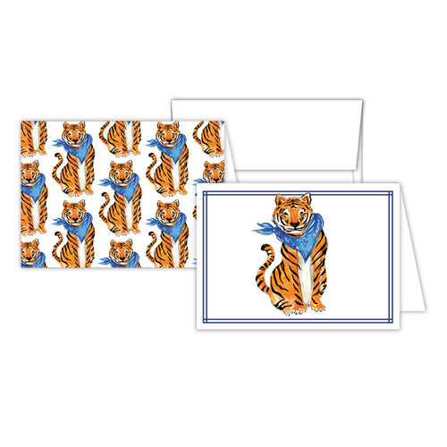 Orange & Blue Tiger Stationery Notes