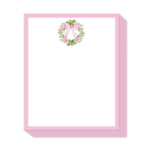 Pink Floral Holly Wreath Stack Pad