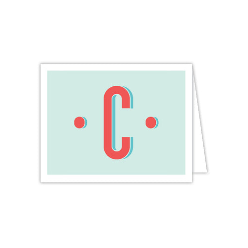 Color Block Monogram C Folded Note