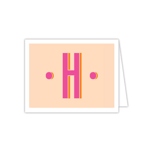 Color Block Monogram H Folded Note