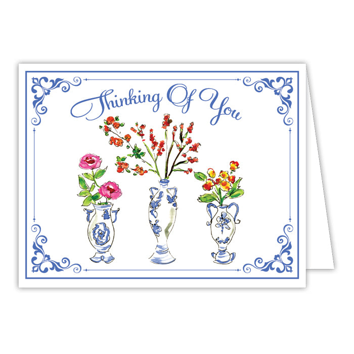 Floral Vases Small Folded Greeting Card – RosanneBECK Collections