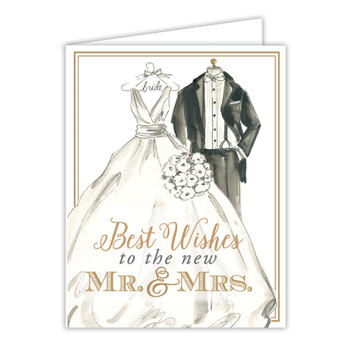 Best Wishes To The New Mr & Mrs Small Folded Greeting Card