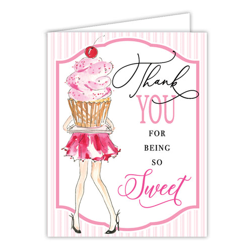 Thank You For Being So Sweet Small Folded Greeting Card