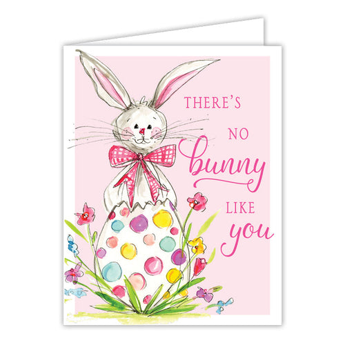 There's No Bunny Like You Handpainted Bunny in Egg Greeting Card