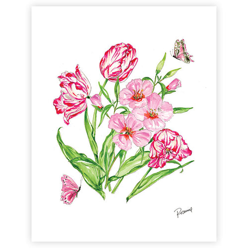 Pink Botanical Art Print I