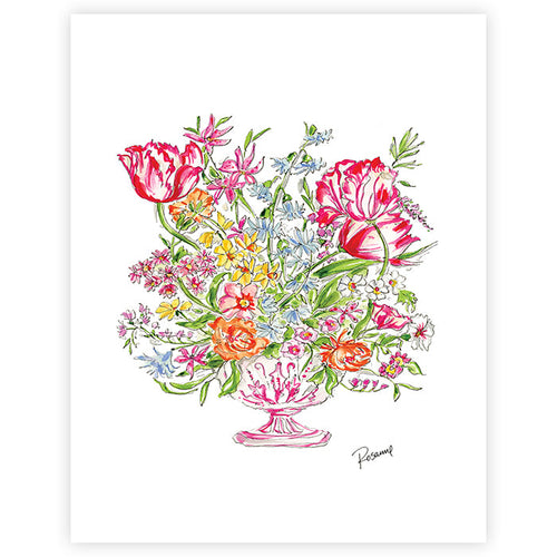 Pink Botanical Vase Art Print