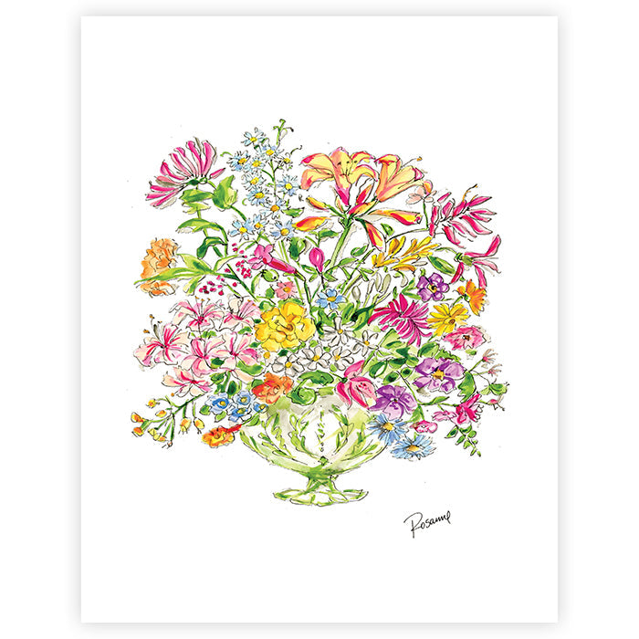 Green Botanical Vase Art Print