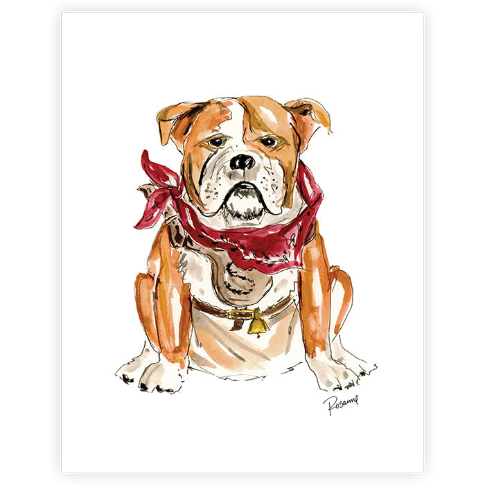 Maroon Bulldog Art Print