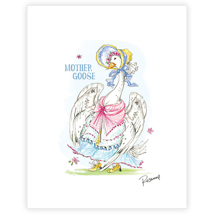 Hand Painted Mother Goose Art Print