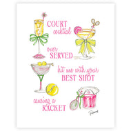 Tennis Cocktails Saying Court Cocktail Art Print