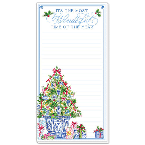 Its The Most Wonderful Time Blue Chinoiserie Oversized Pad