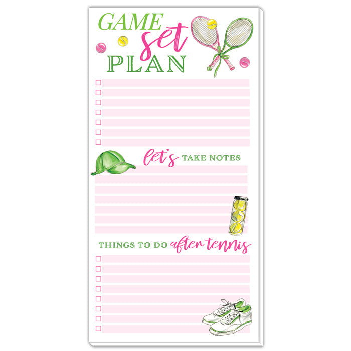 Game Set Plan Pink Tennis Icons Long Pad