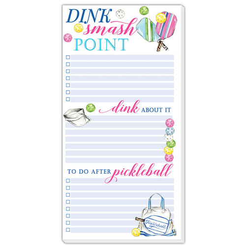 Dink Smash Point Colorful Pickleball Icons Long Pad
