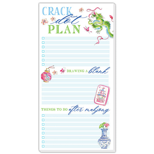 Crack Dot Plan Mahjong Icons Green Dragons Long Pad