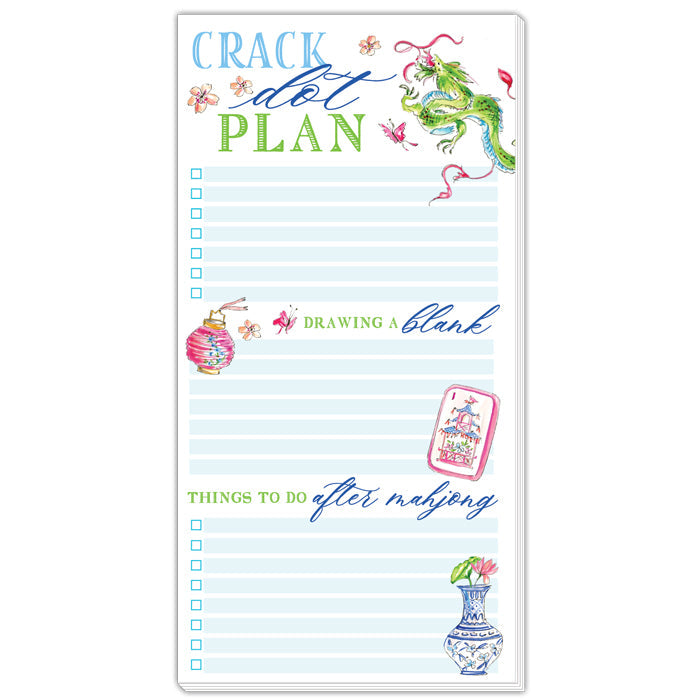 Crack Dot Plan Mahjong Icons Green Dragons Long Pad