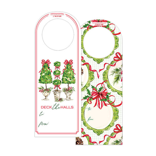 Traditional Pine Topiaries Wine Tags