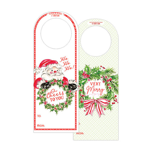 Very Merry Wreath Wine Tags