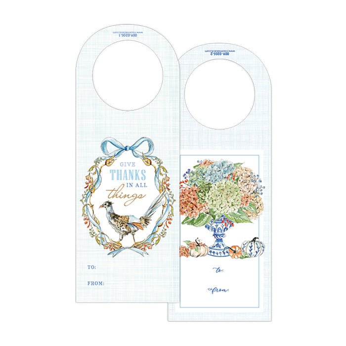 Give Thanks Autunm Feast Wine Tag