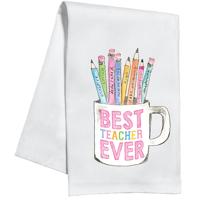 Best Teacher Ever Mug Kitchen Towel - Thumbnail 2